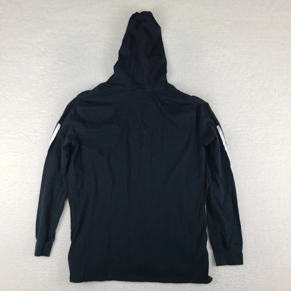 Adidas Hoodie Boys XL 18/20 Black Spell Out 100% Cotton‎ Sweater Activewear